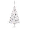 Artificial Pre-lit Christmas Tree with Ball Set White 180 cm PVC Colour white and rose Size 180 x 95 cm Quantity in Package 1 Number of Branch Tips 