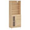 Stylish Highboard Sonoma Oak - 69.5x34x180 cm | Hipo Market