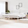 Bed Frame White 180x200 cm Super King Size Solid Wood Colour white Size 180 x 200 cm 