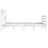 White Super King Size Bed Frame - Solid Wood 180x200 cm