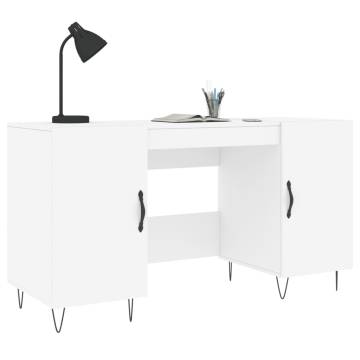 Elegant White Desk 140x50 cm - Durable & Stylish Storage