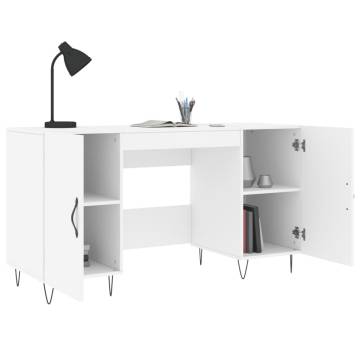 Elegant White Desk 140x50 cm - Durable & Stylish Storage