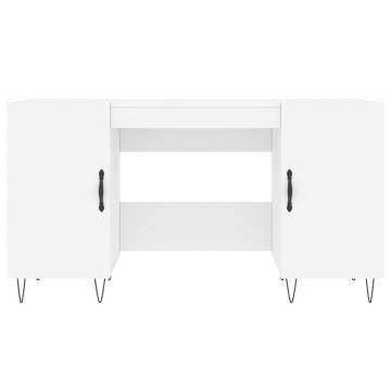 Elegant White Desk 140x50 cm - Durable & Stylish Storage