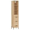 Elegant Highboard Sonoma Oak - 34.5x34x180 cm Engineered Wood