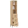 Elegant Highboard Sonoma Oak - 34.5x34x180 cm Engineered Wood