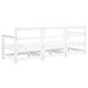 3 Piece Garden Lounge Set | White Solid Wood Pine