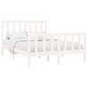 White Solid Wood Pine Bed Frame 140x190 cm - Modern & Sturdy