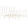 White Solid Wood Pine Bed Frame 140x190 cm - Modern & Sturdy