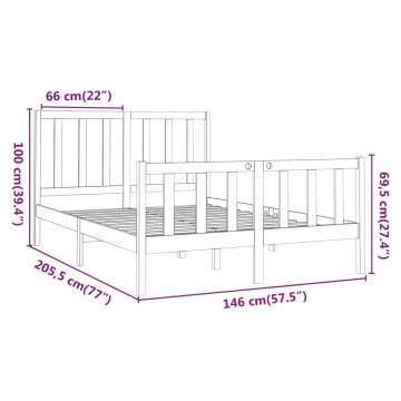 White Solid Wood Pine Bed Frame 140x190 cm - Modern & Sturdy