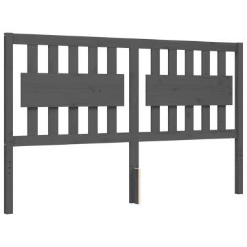 Solid Wood Grey King Size Bed Frame with Headboard | HipoMarket