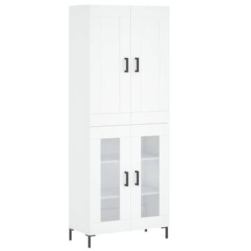 Stylish Highboard White 69.5x34x180 cm - Engineered Wood