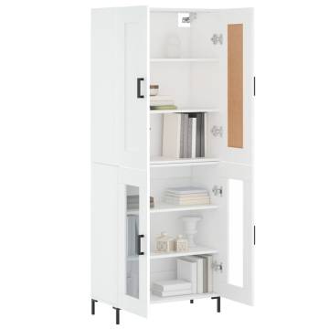 Stylish Highboard White 69.5x34x180 cm - Engineered Wood