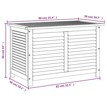 Garden Storage Box with Louver - 90x50x56 cm Solid Wood