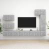 8 Piece TV Cabinet Set Concrete Grey Engineered Wood Colour concrete grey Quantity in Package 8 Width 60 cm 