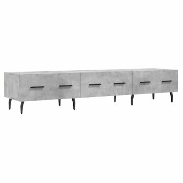 Stylish Concrete Grey TV Cabinet - 150x36x30 cm