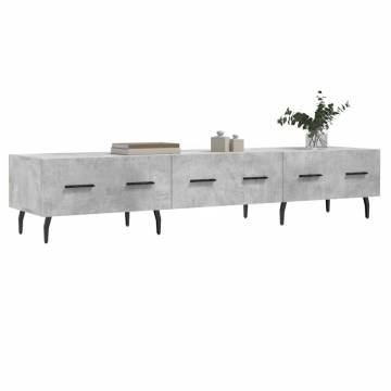 Stylish Concrete Grey TV Cabinet - 150x36x30 cm