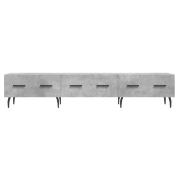 Stylish Concrete Grey TV Cabinet - 150x36x30 cm