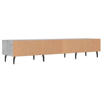 Stylish Concrete Grey TV Cabinet - 150x36x30 cm