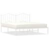 Metal Bed Frame with Headboard - White 180x200 cm Super King