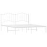 Metal Bed Frame with Headboard - White 180x200 cm Super King