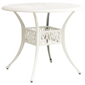 Garden Table White 90x90 cm Cast Aluminium - Hipomarket UK