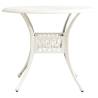 Garden Table White 90x90 cm Cast Aluminium - Hipomarket UK