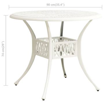 Garden Table White 90x90 cm Cast Aluminium - Hipomarket UK