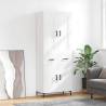 Highboard High Gloss White 69.5x34x180 cm Engineered Wood Colour high gloss white Quantity in Package 1 Model 2 doors 2 drawers 