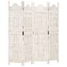 Hand carved 4-Panel Room Divider White 160x165 cm Solid Mango Wood Colour white Number of 1 Number_of_Panels 4 