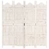 Hand Carved 4-Panel Room Divider - 160x165 cm Solid Mango Wood