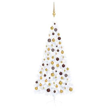 Artificial Half Pre-lit Christmas Tree with Ball Set - 210cm