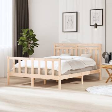 King Size Solid Wood Bed Frame - 150x200 cm