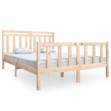 King Size Solid Wood Bed Frame - 150x200 cm