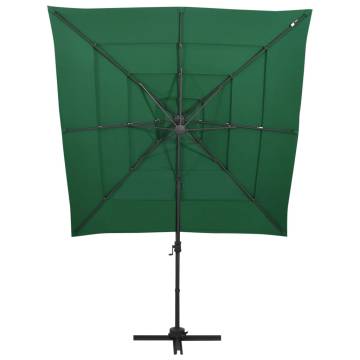 4-Tier Green Parasol with Aluminium Pole | Hipomarket UK