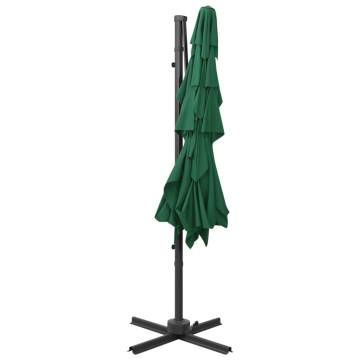 4-Tier Green Parasol with Aluminium Pole | Hipomarket UK