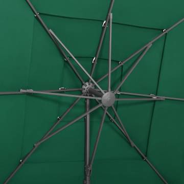 4-Tier Green Parasol with Aluminium Pole | Hipomarket UK