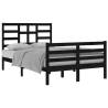 Black Solid Wood Bed Frame 120x200 cm - Modern Bedroom Furniture