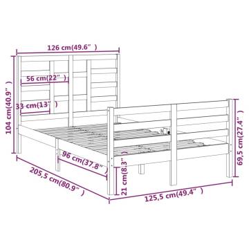 Black Solid Wood Bed Frame 120x200 cm - Modern Bedroom Furniture