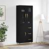 Highboard Black 69.5x34x180 cm Engineered Wood Colour black Quantity in Package 1 Model 1 door 3 drawers 