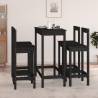 5 Piece Black Bar Set - Solid Wood Pine Furniture