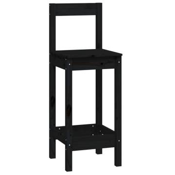 5 Piece Black Bar Set - Solid Wood Pine Furniture