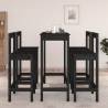 5 Piece Black Bar Set - Solid Wood Pine Furniture