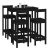 5 Piece Black Bar Set - Solid Wood Pine Furniture