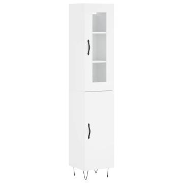 Elegant White Highboard - 34.5x34x180 cm | Hipomarket