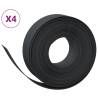 Garden Edgings 4 pcs Black 10 m 15 cm Polyethylene - Hipomarket