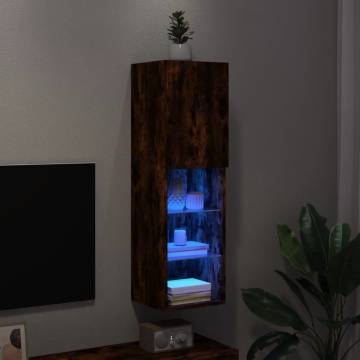 Stylish Smoked Oak TV Cabinet with LED Lights | Hipomarket