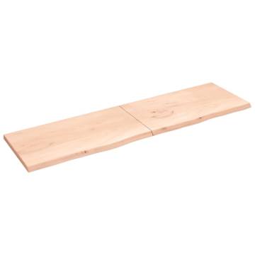 Bathroom Countertop 220x60 cm - Untreated Solid Oak Wood