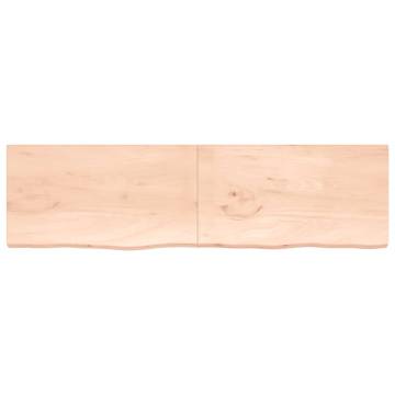 Bathroom Countertop 220x60 cm - Untreated Solid Oak Wood