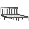 Solid Wood Grey King Size Bed Frame 150x200 cm | HipoMarket