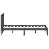 Solid Wood Grey King Size Bed Frame 150x200 cm | HipoMarket